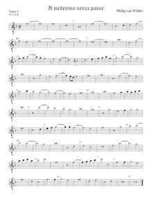 Partition ténor viole de gambe 1, octave aigu clef, Il medesimo senza pause