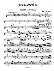 Partition flûte (solo), Concertstück pour vent quintette et orchestre