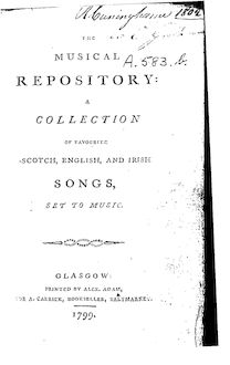 Partition Segment 1, pour Musical Repository, A Collection of Favourite Scotch, English, and Irish Songs, Set to Music