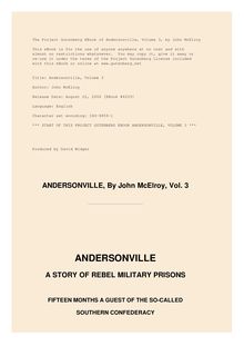 Andersonville — Volume 3 - A Story of Rebel Military Prisons