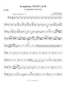 Partition violoncelles, Symphony No.31, D major, Rondeau, Michel