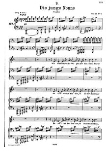 Partition complète, transposition pour low voix, Die junge Nonne, D.828 (Op.43 No.1)