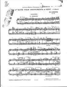 Score, , vents, no. 2, 2me suite pour instruments à vent, op. 122 Ch. Lefebvre. Conducteur.
