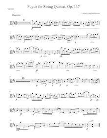 Partition viole de gambe 1, Fugue pour corde quintette, D major