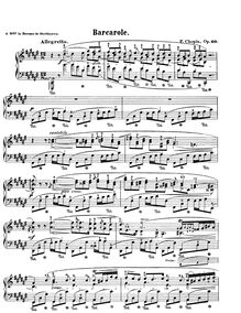 Partition complète, Barcarolle, F♯ major, Chopin, Frédéric par Frédéric Chopin