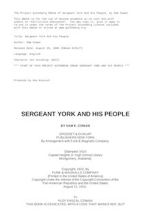 Sergeant York And His People