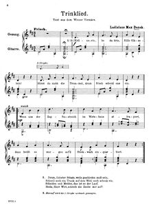 Partition complète, Trinklied, D minor/major, Danek, Laudislaus Max