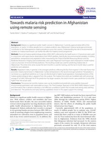 Towards malaria risk prediction in Afghanistan using remote sensing