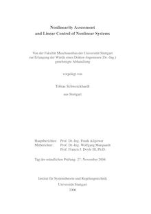 Nonlinearity assessment and linear control of nonlinear systems [Elektronische Ressource] / vorgelegt von Tobias Schweickhardt