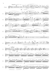 Partition , Allegretto - flûte , partie, flûte Concerto, D major