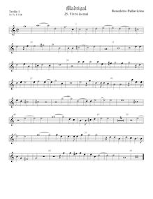 Partition viole de gambe aigue 1, Madrigali a 5 voci, Libro 6, Pallavicino, Benedetto par Benedetto Pallavicino