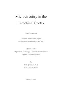 Microcircuitry in the entorhinal cortex [Elektronische Ressource] / by Prateep Sanker Beed