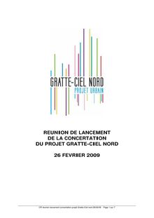 REUNION DE LANCEMENT DE LA CONCERTATION DU PROJET GRATTE-CIEL NORD ...