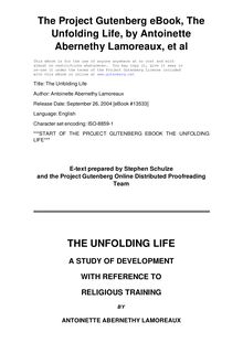 The Unfolding Life - A Study of Development with Reference to Religious Training