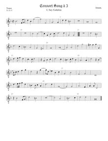 Partition ténor viole de gambe (octave aigu clef), chansons pour 3 violes de gambe par Anonymous