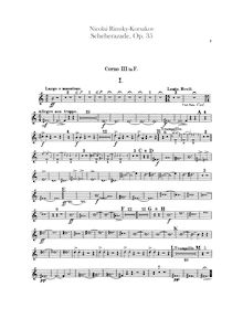Partition cor 3, 4 (F), Scheherazade, Шехеразада, Rimsky-Korsakov, Nikolay