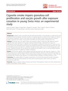 Cigarette smoke impairs granulosa cell proliferation and oocyte growth after exposure cessation in young Swiss mice: an experimental study