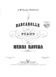 Partition complète, Barcarolle, Ravina, Jean Henri