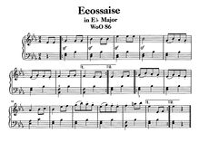 Partition complète, Ecossaise, Ecossaise for Piano in E flat major