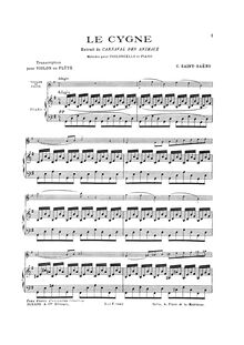 Partition de piano (inside sheet), Le Carnaval des Animaux (pour Carnival of pour Animals)
