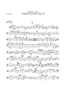 Partition timbales, violon Concerto en B minor, Op.61, B minor, Elgar, Edward