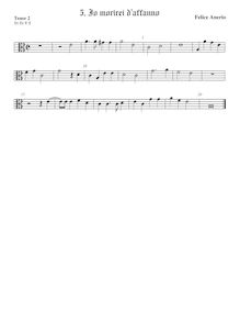 Partition ténor viole de gambe 2, alto clef, madrigaux pour 4 voix