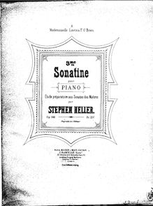 Partition complète, Piano Sonatina No.3, Op.149, Heller, Stephen