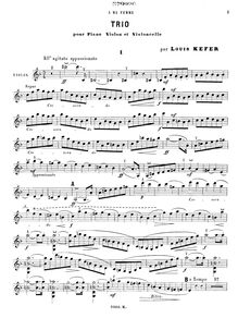 Partition de violon, Piano Trio, Kefer, Louis
