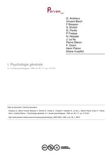 Psychologie générale - compte-rendu ; n°1 ; vol.56, pg 313-331