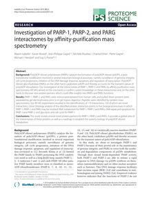 Investigation of PARP-1, PARP-2, and PARG interactomes by affinity-purification mass spectrometry