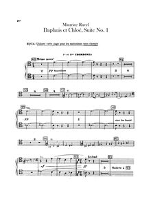 Partition Trombones, Tuba - alternate parties to substitute pour chœur, Daphnis et Chloé  No.1