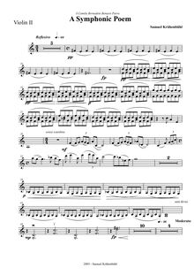 Partition violons II, A symphonique Poem, Krähenbühl, Samuel