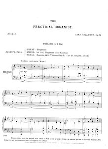 Partition Book 2, Op.41, L Organiste Pratique, Guilmant, Alexandre