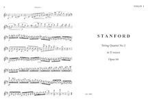 Partition parties complètes, corde quatuor No.3, D Minor, Stanford, Charles Villiers