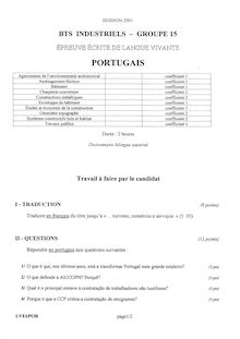Btsagarch 2001 examen portugais