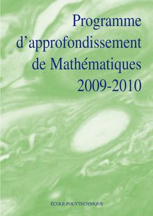 Programme d approfondissement de Mathématiques 2009-2010