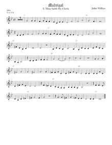Partition ténor viole de gambe 1, aigu clef, madrigaux - Set 1, Wilbye, John