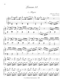 Partition XI, Lesson en C major, A Collection of leçons pour pour clavecin