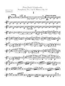 Partition violons I, Symphony No.5, E minor, Tchaikovsky, Pyotr