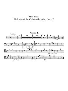 Partition Trombone 1, 2, 3, Kol Nidrei, Kol Nidrei (Stimme des Gelübdes), Adagio for Cello and Orchestra