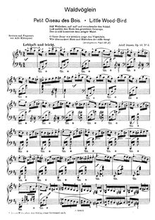 Partition No.3 - Waldvöglein (Little Wood-Bird), Idyllen, 8 Stücke für Klavier
