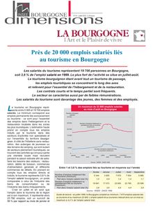 Près de 20 000 emplois salariés liés au tourisme en Bourgogne