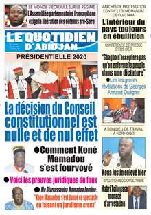 Le Quotidien d’Abidjan n°2928 - du jeudi 17 septembre 2020