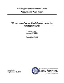Accountability Audit Report Whatcom Council of Governments Whatcom County