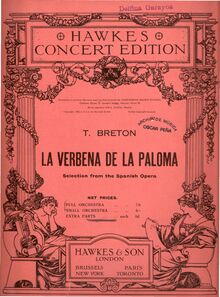 Partition Cover, La verbena de la Paloma, Bretón, Tomás