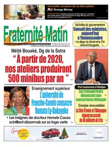 Fraternité Matin n°16499 - Mercredi 18 Décembre 2019