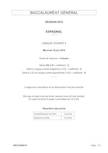 Bac 2019 : le sujets de LV1 (Espagnol)