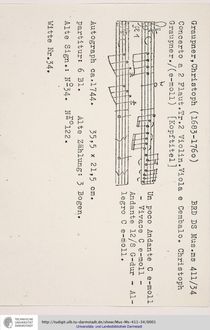 Partition complète, Concerto pour 2 flûtes en E minor, GWV 322, E minor