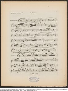 Partition flûte , partie, Introduction et Variations on  Trockne Blumen  pour flûte et piano, D.802 (Op.160)