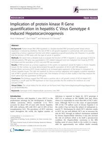 Implication of protein kinase R Gene quantification in hepatitis C Virus Genotype 4 induced Hepatocarcinogenesis